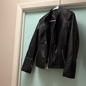 Elegant Black Quilted Leather Jacket